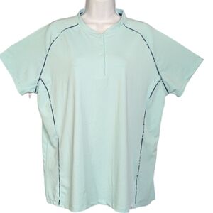 Women's Lady Hagen XXL Blue Top Snap Up Collar